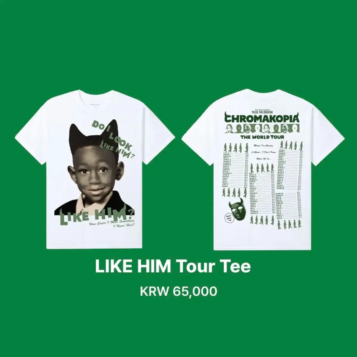 Tyler the Creator Merch Black Tour Tee XXL #타일러더